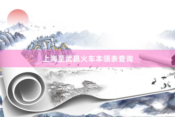 上海至武昌火车本领表查询